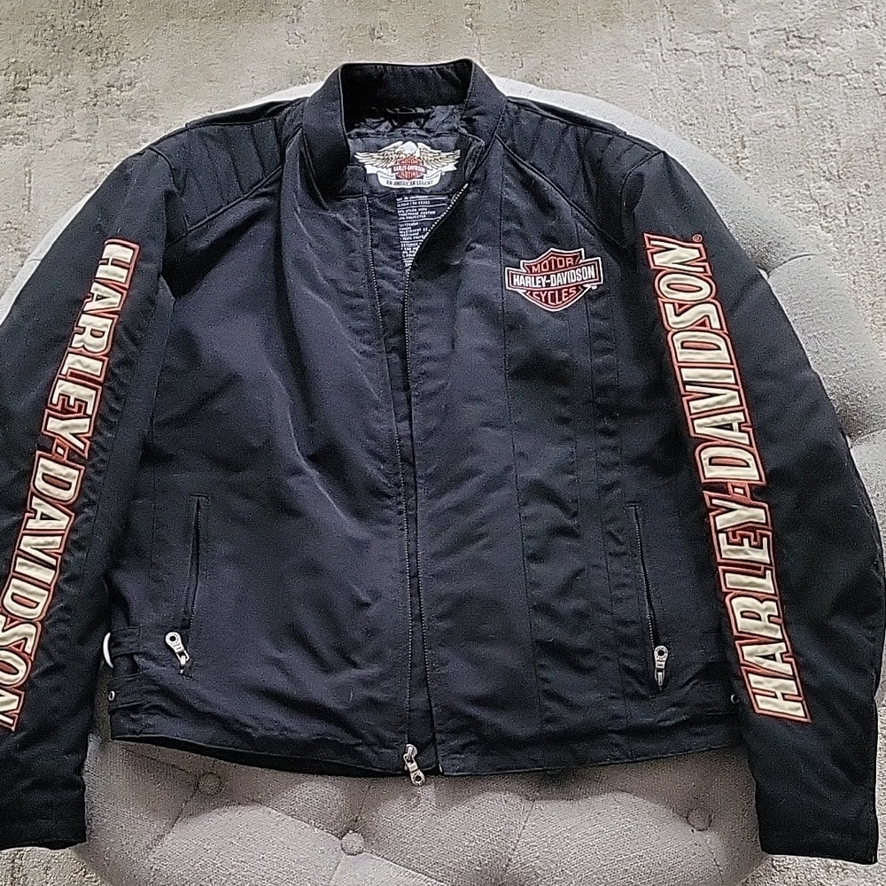 Harley-Davidson Black Bomber Jacket with Red Accents